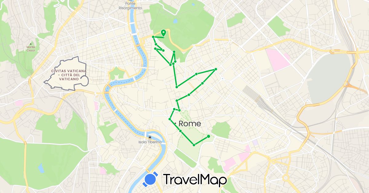 TravelMap itinerary: bus in Italy (Europe)