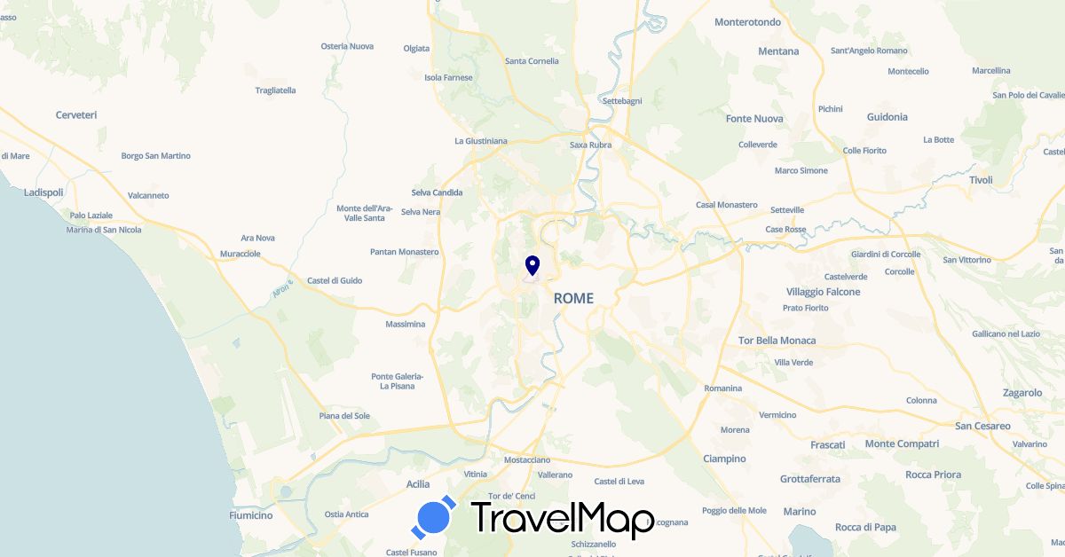TravelMap itinerary: driving in Vatican City (Europe)